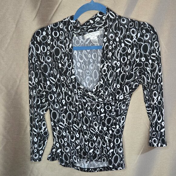 Pursuits, Ltd., Black, White , Top, Size: PM - Picture 1 of 4